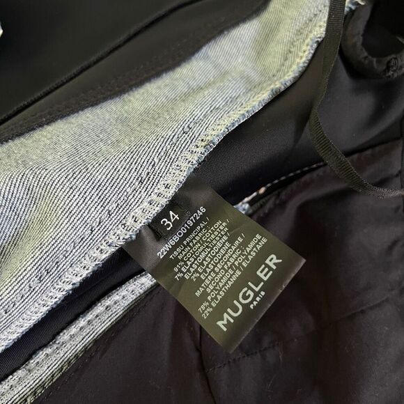 Mugler Corset Bodysuit in Medium Blue & Black - Picture 10 of 11